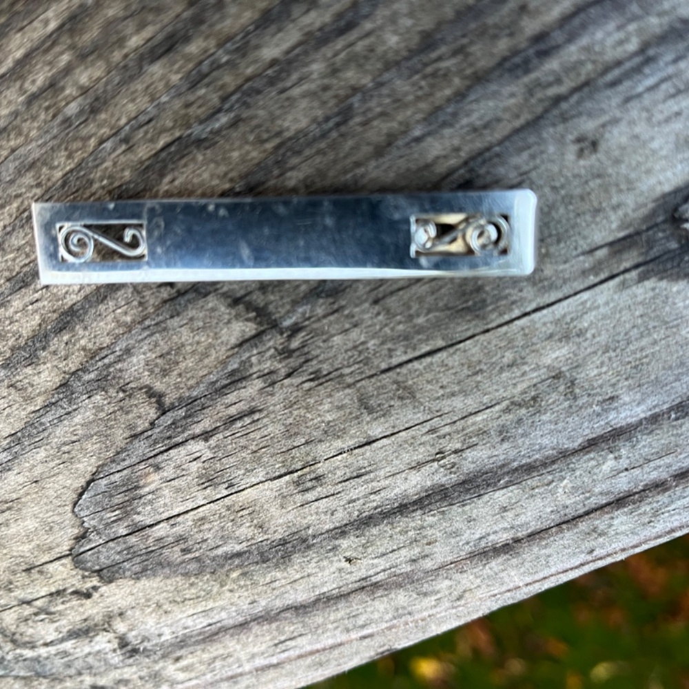 2 Vintage Unmarked Tie Clips; Black Onyx/1 Rhinestone and SWANK tie clip - Picture 8 of 15